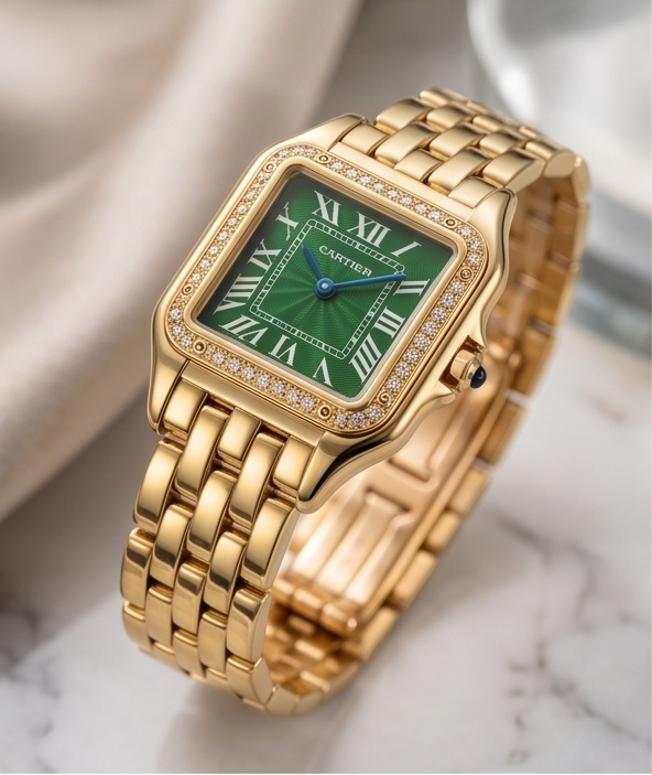Cartier Panthere Gold Green Diamonds