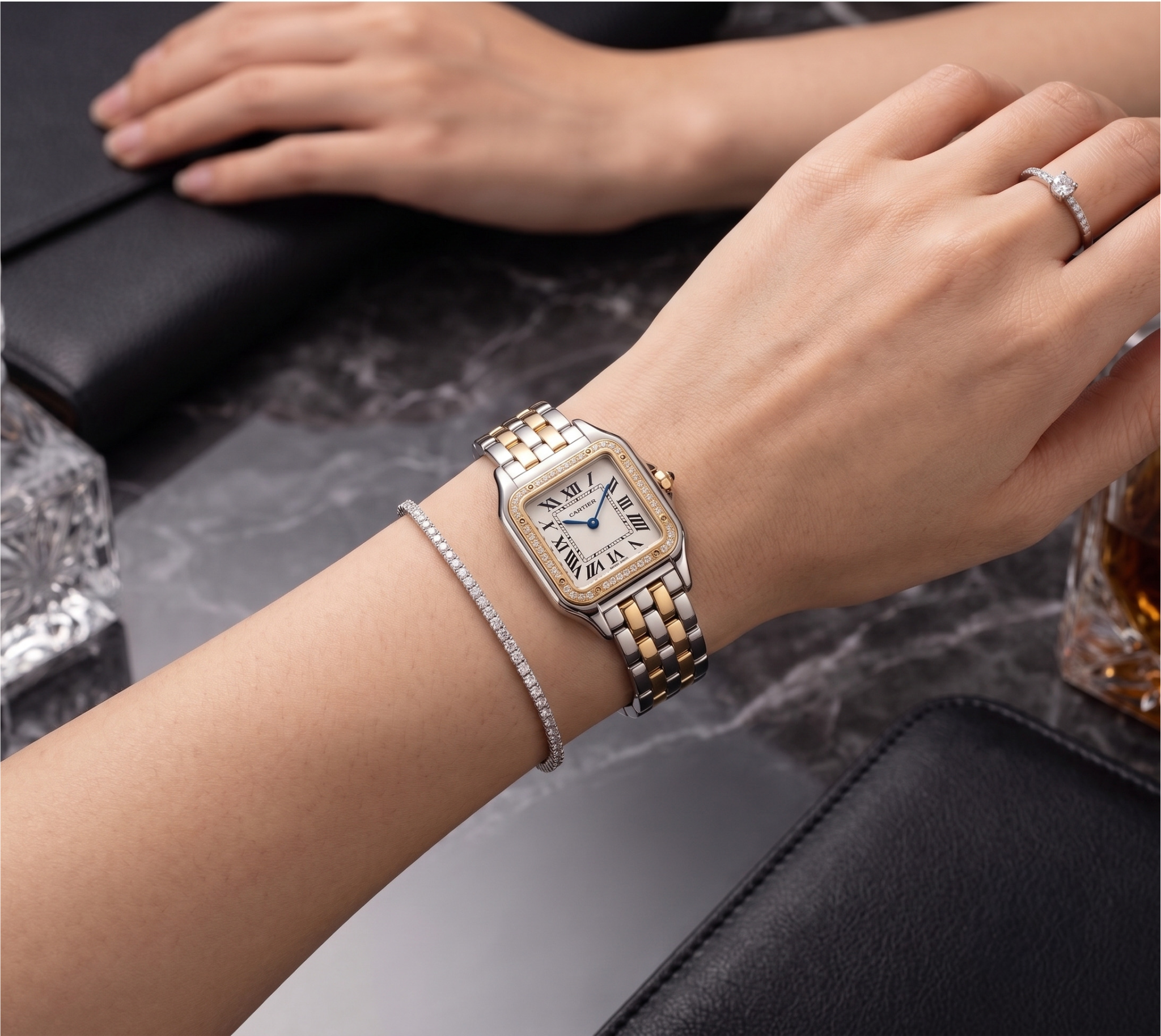Cartier Panthere Two tone white Diamonds